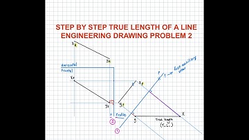 True Length Problem 2 Step by Step Solution Engineering Drawing