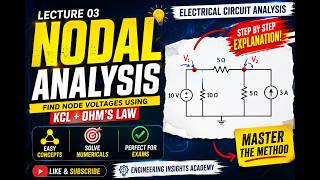 Nodal Analysis Explained ⚡ KCL + Ohm’s Law | Numerical Problems | Lecture 03
