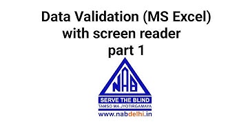 Data validation (MS Excel) with screen reader - Part 1