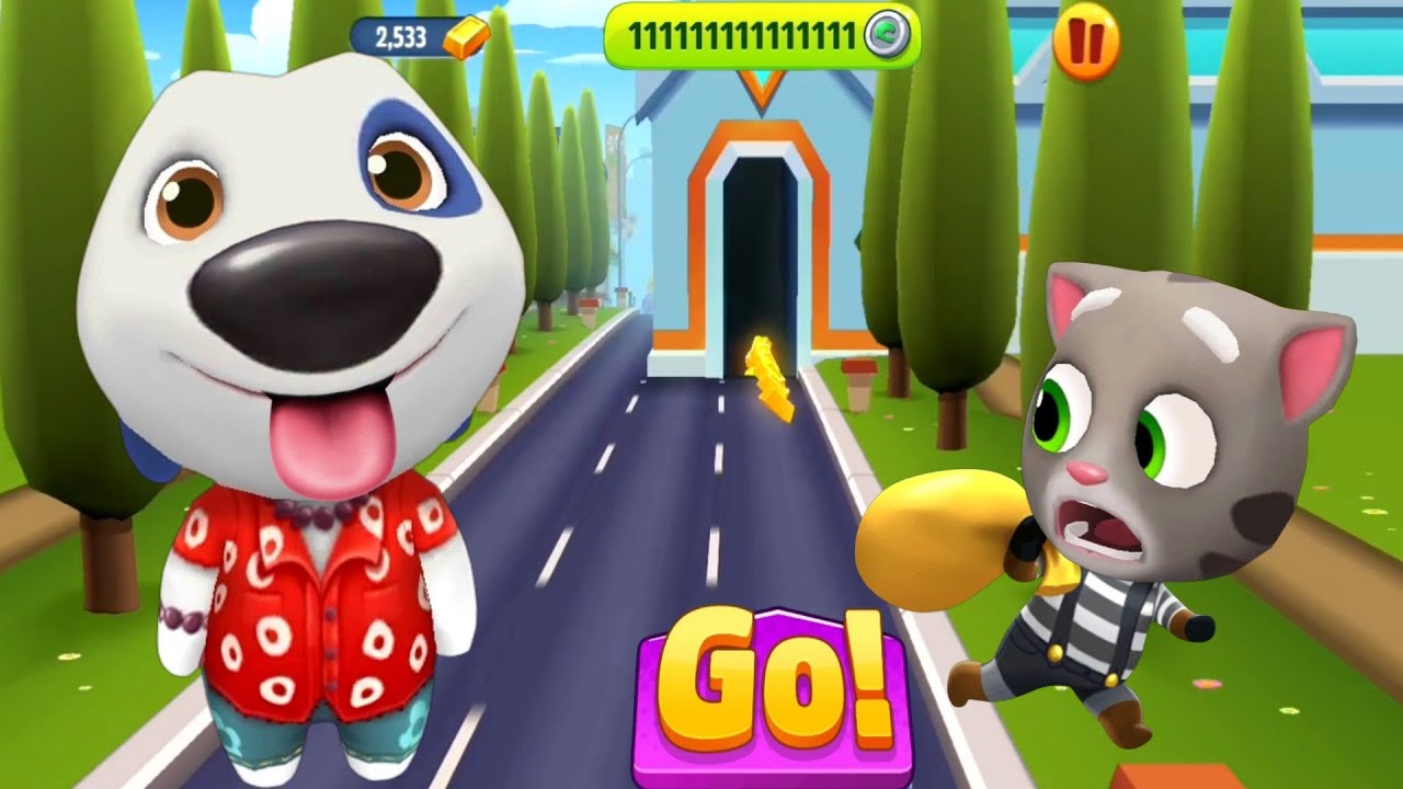 Talking Tom Gold Run - 2025 Cyber World Update - Final Boss Hank Hawaiian v Tom Raccoon