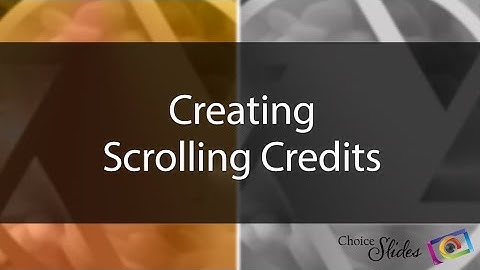Lesson - Scrolling Credits