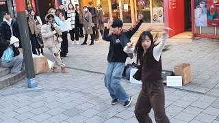 [STREET ARTIST] YU KAGAWA & HYOJIN. INTERACTIVE HONGDAE BUSKING. 231213.