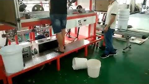 full automatic 2 color screen printer with uv system for 20L buckets/pails