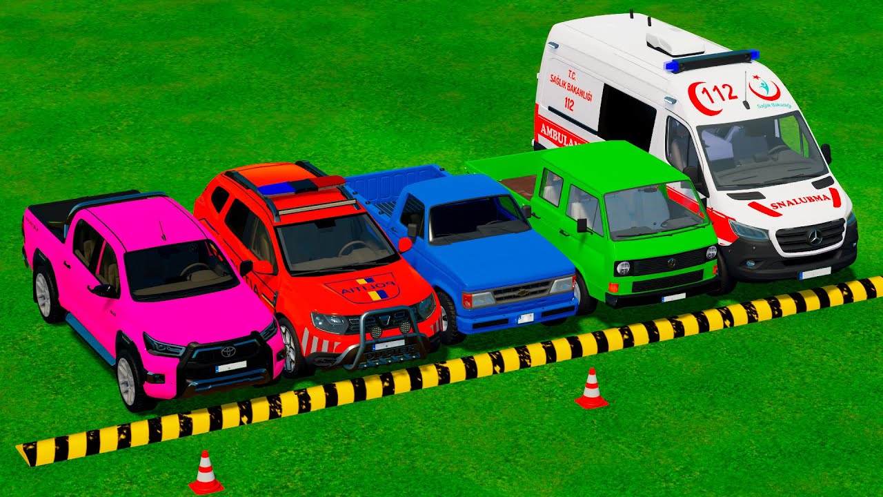 TRANSPORTING POLICE CARS & AMBULANCE EMERGENCY VEHICLES WITH MAN TRUCKS ! FS22