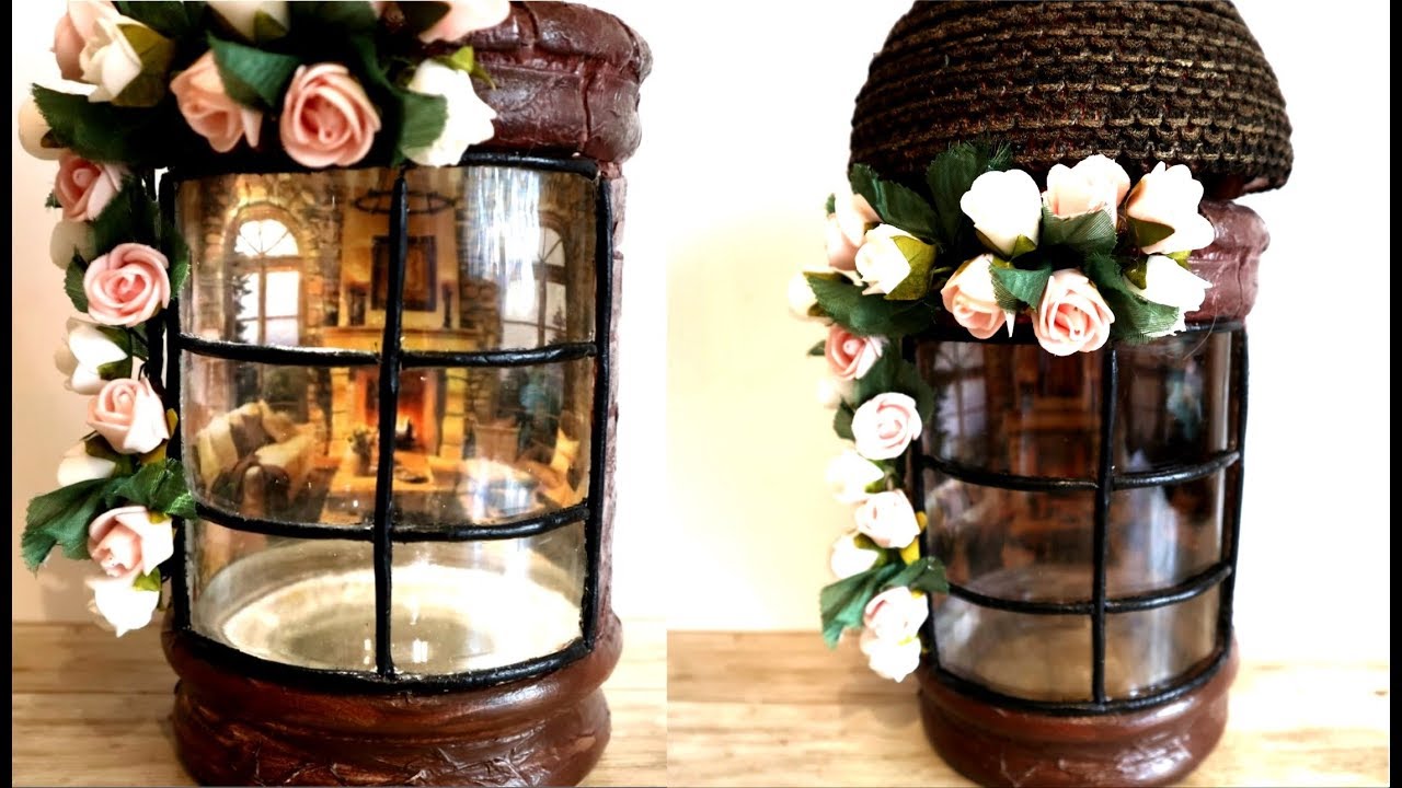 Glass jar decor Reverse decoupage  on glass YouTube 