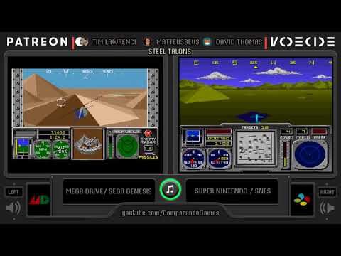 Steel Talons (Sega Genesis vs SNES) Side by Side Comparison | VCDECIDE