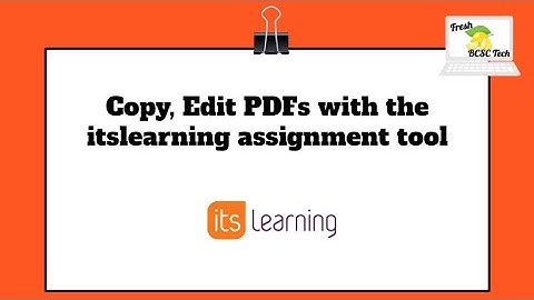 itslearning PDF Copier, Editing Tool