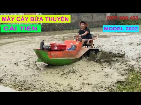 Video Máy cày bừa thuyền cải tiến model 2022 tại Thanh Sơn... - youtube