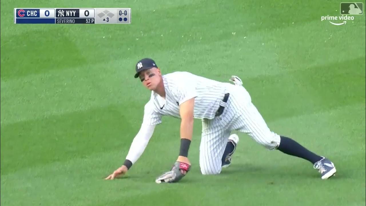 Aaron Judge makes diving catch, robs Ian Happ of RBI mlbhighlights homerun YouTube