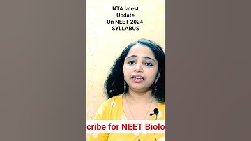 NTA latest update on NEET 2024 Syllabus #neet #biology #shorts