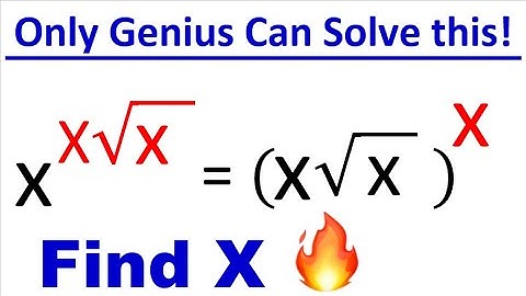 Math Challenging Problem | find  X in x^x^sqrtx =(xsqrtx)^x Exponential Equation | Math Olympiad