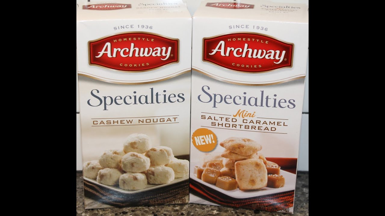 Homestyle Archway Specialties Cashew Nougat Mini Salted Caramel Shortbread Cookies Review Youtube