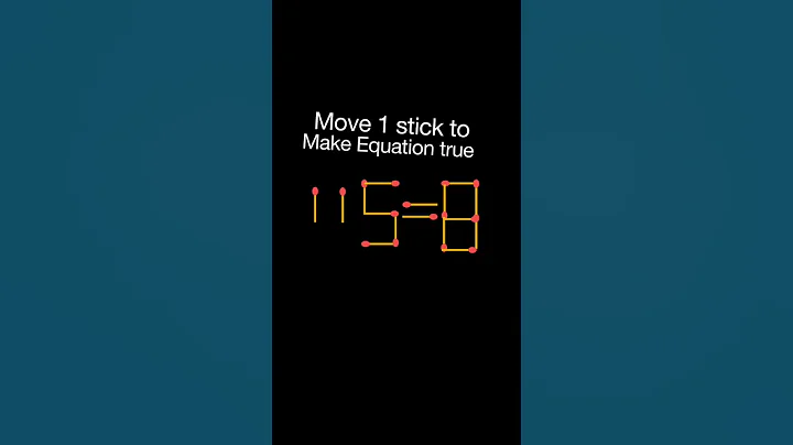 Move 1 matchstick to make equation true | math puzzle problem #math #puzzle #matchstick #shorts