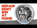 How to Repair Bent Aluminum Wheel with Bottle Jack in Garage - DIY Alloy Rim Pothole Fix!