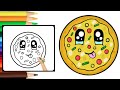 تعليم الرسم/ رسم بيتزا/ How to Draw a Pizza