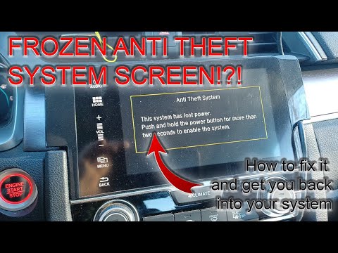 Honda Anti Theft Frozen Screen and how to fix it