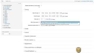Moodle Assessment:Quiz Settings