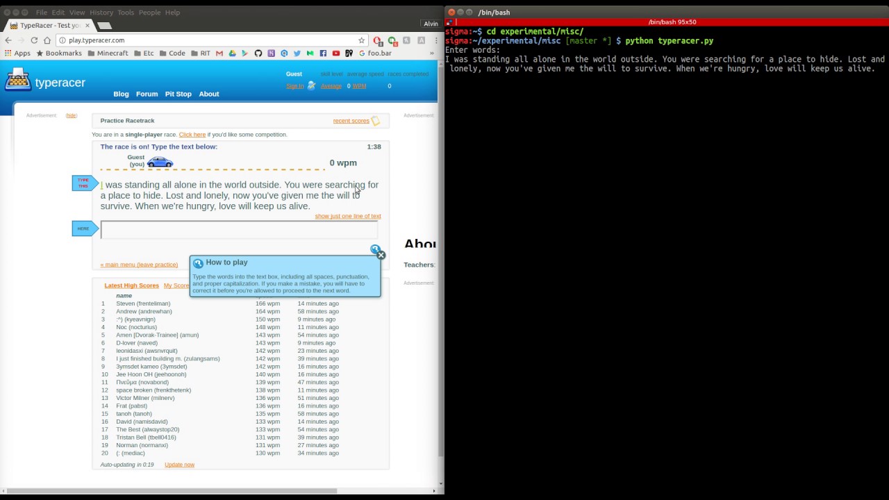 How To Mess With TypeRacer. Writing a bot to mess around with…, by Alvin  Lin, HackerNoon.com