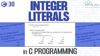 Integer Literals in C Programming with Example | C Programming Tutorial