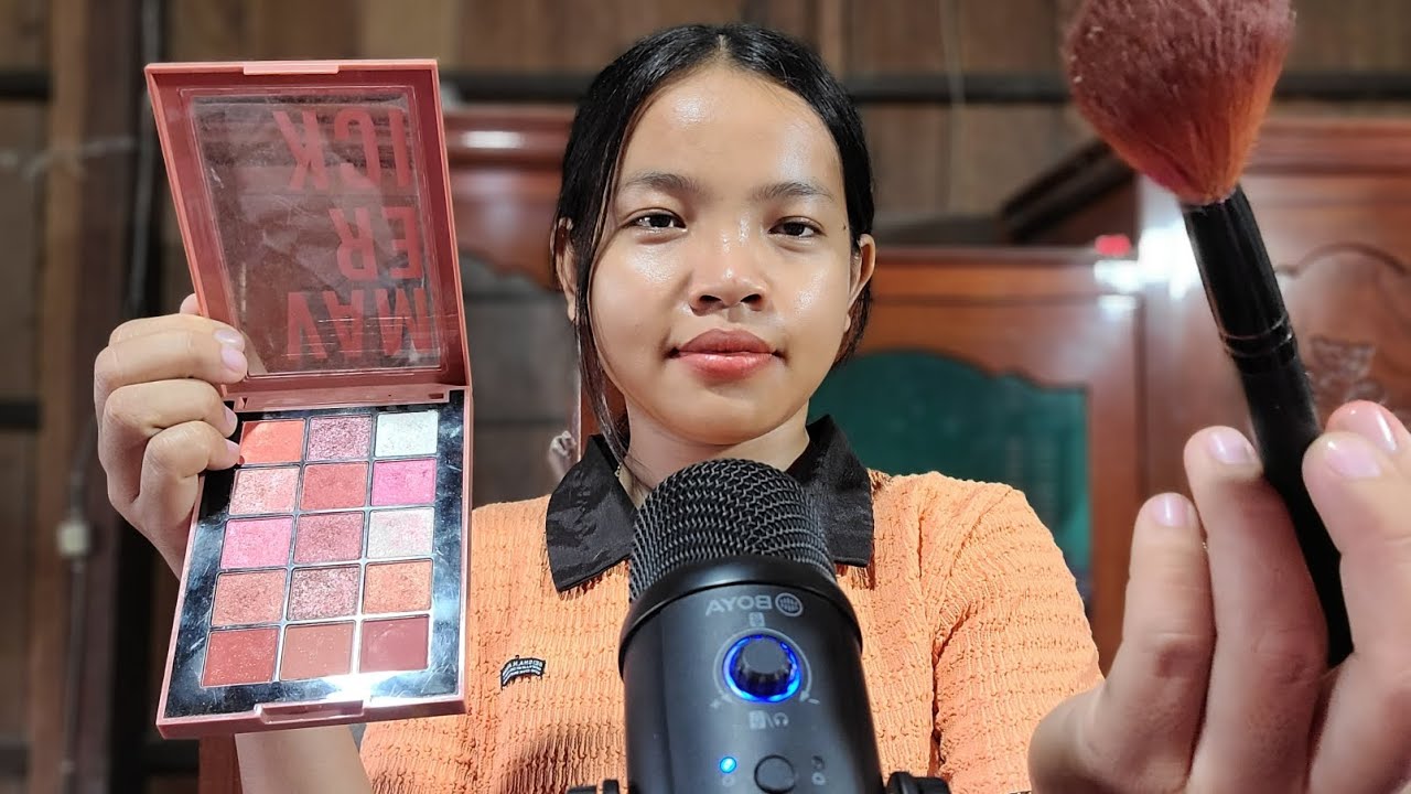 ASMR Doing Your Makeup Directly On Camera - YouTube