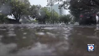 Rain continues to flood streets in Miami's Edgewater area