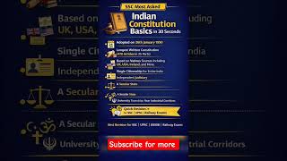 Indian Constitution Basics in 30 Seconds | SSC Most Asked Polity Facts | UPSC DSSSB Railway Exams