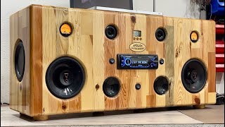 DIY: Making a 3-Way Bluetooth Speaker Boombox Using Solid Pine Wood