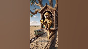 The monkey lives on a mango tree and digs a huge pond 😭 #ai #monkey #rain #shorts