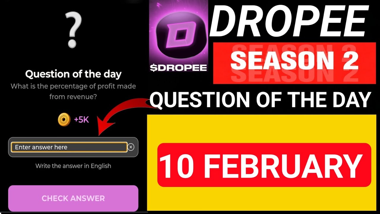 Dropee question of the day | 10 February 