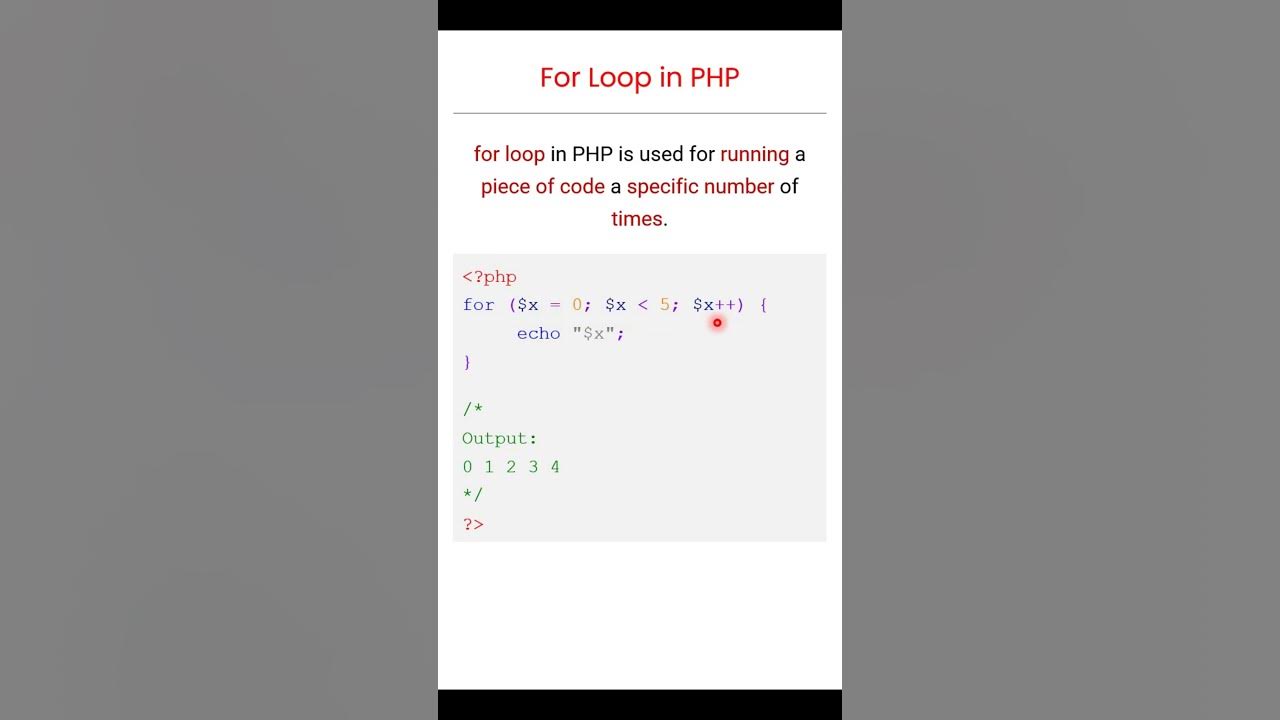 For and Foreach Loops in PHP - YouTube