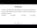 Torsion in shaft : Numerical Objective problem:03