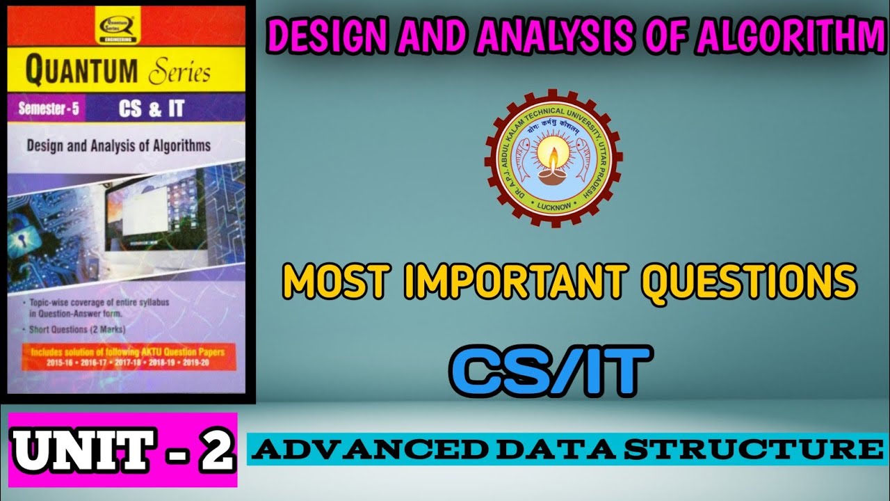 Design and analysis algorithm aktu important questions unit 2 