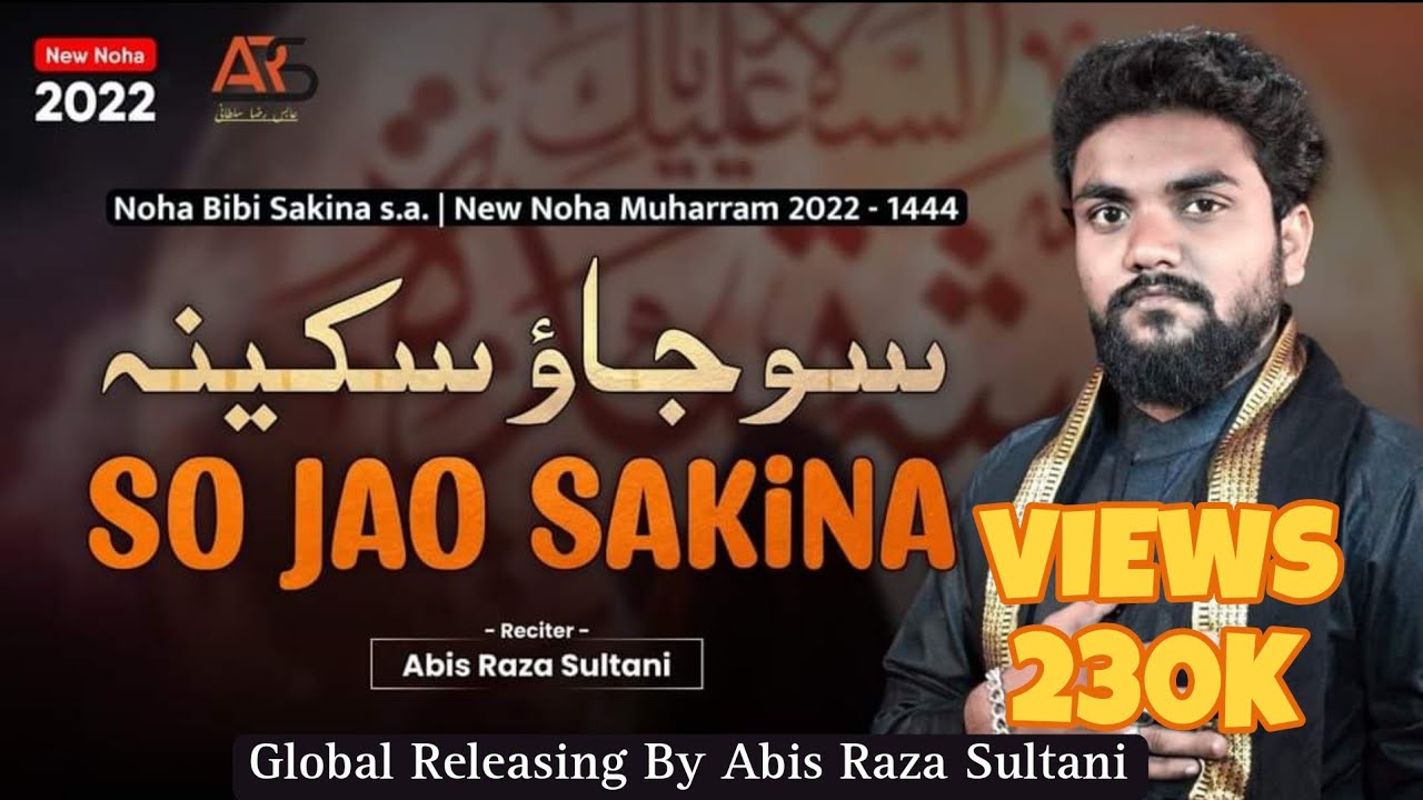 So Jao Sakeena | سو جاؤ سکینہ | Abis Raza Sultani 2022 | Hur Sultanpuri | Moharram Azadari Noha
