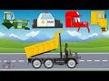 Street vehicles  police car fire truck bulldozer tractor  compilation animated series