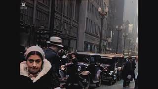 Chicago's Loop in the 1930s A.I. Enhanced & Colorized