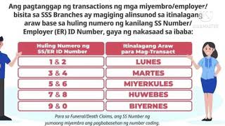 BAGONG NUMBER CODING SCHEME SA MGA SSS BRANCHES
