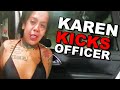 Psycho Karen Kicks Officer and gets Arrested (INSANE)