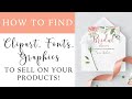 How to Find Clipart, Fonts, Mockups, Graphics for Etsy Digital Printables Using Creative Market