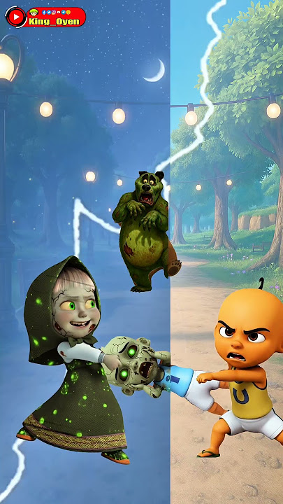 Clash,! Masha Zombie and Upin Ipin  #funny #cartoon #animation #shorts