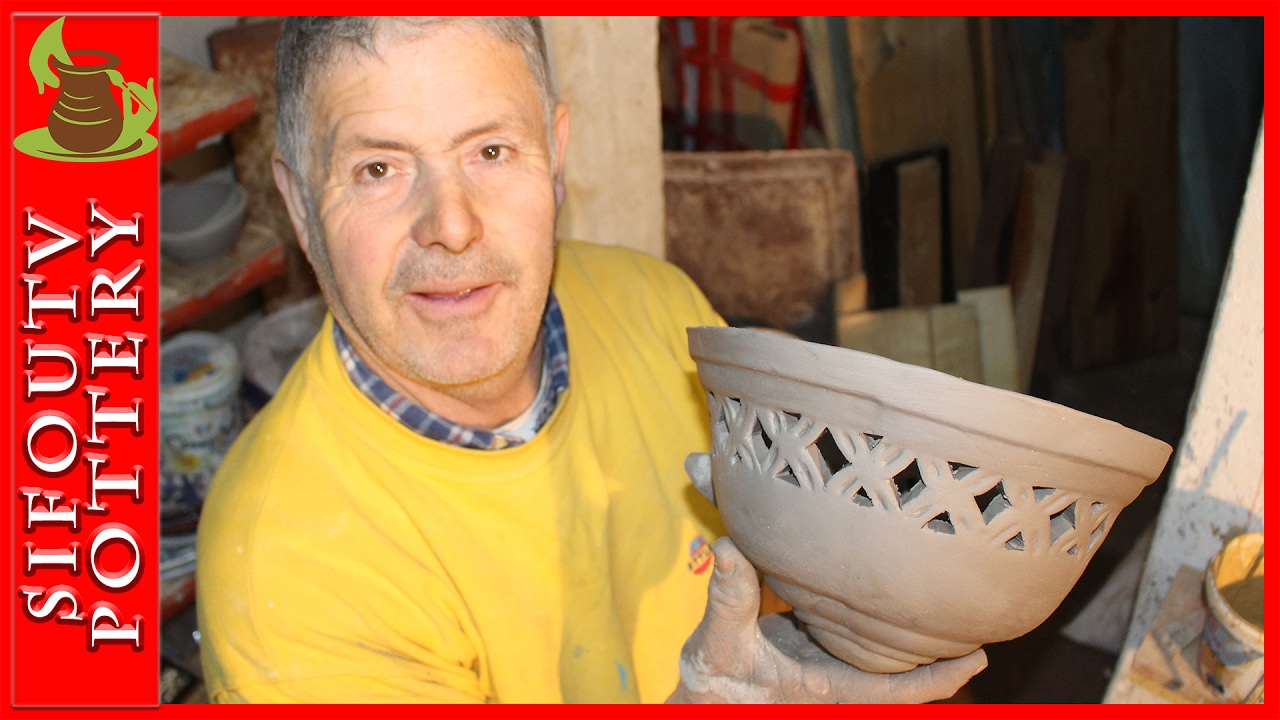 Pottery carving How to Carving a Ceramic Wall Light 15 YouTube