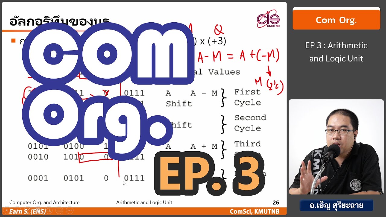 arithmetic อ่าน ว่า  2022  วิชา Com Org. - Ep3 : หน่วยคำนวณทางคณิตศาสตร์และตรรกะ (ALU) - อ.เอิญ สุริยะฉาย (KMUTNB)