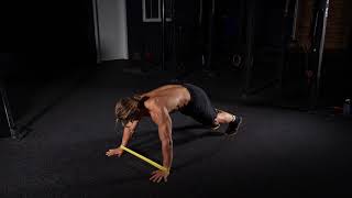 Dual Theraband Tall Plank Lateral Crawl