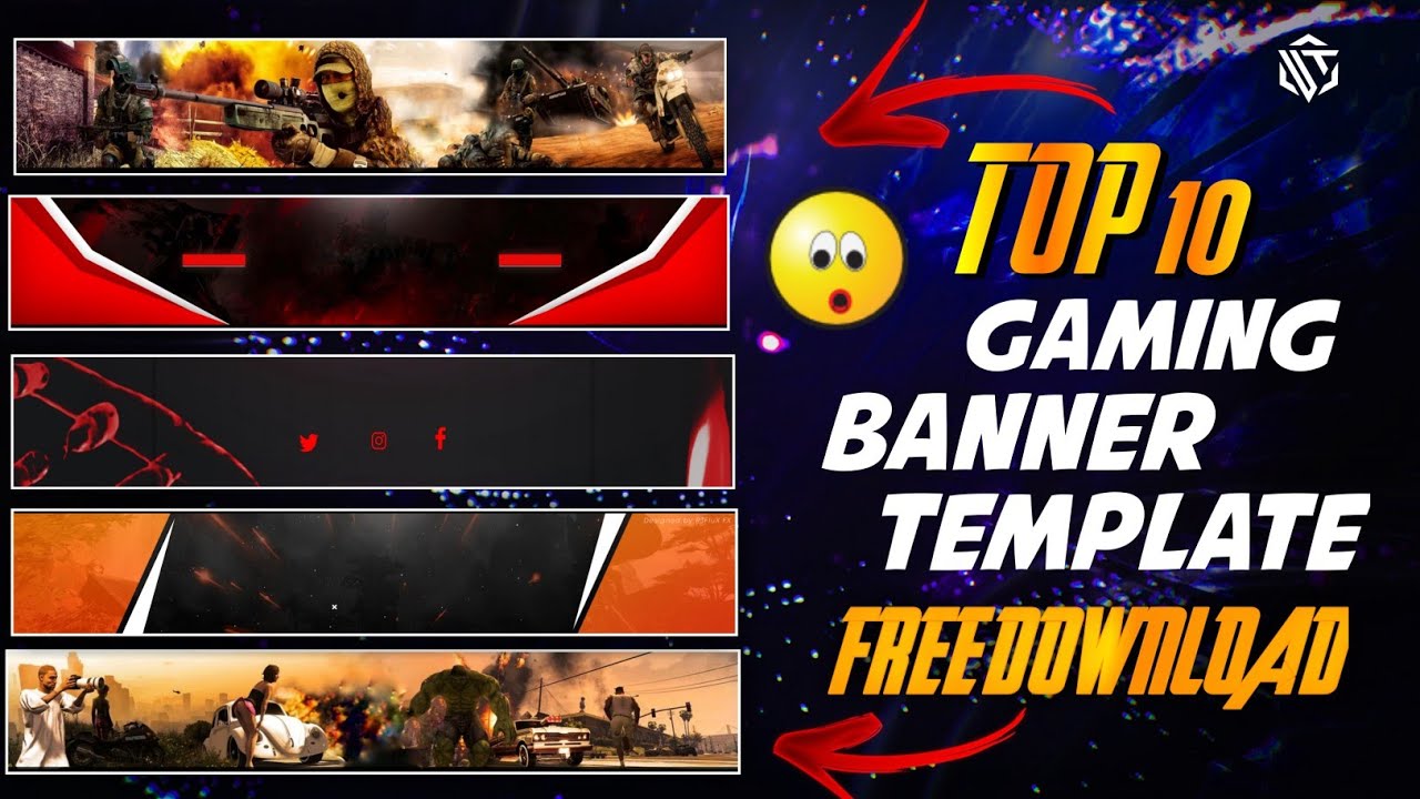 Top 10 Gaming Banner Template No Text Gaming Banner Art Free Fire Pubg Banner Template Free Youtube
