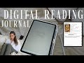 Digital reading journal  set up on my ipad book review reading challenges digital planner 