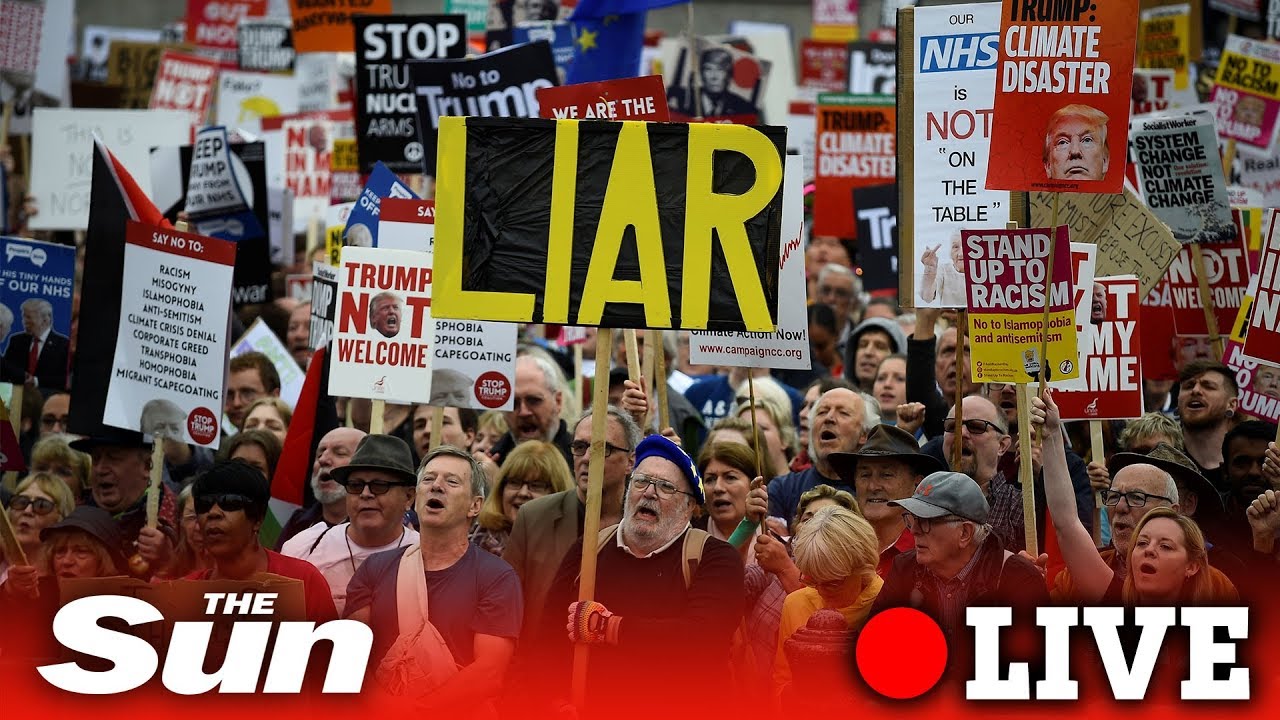 Stop Trump Coalition demonstration in central London | LIVE