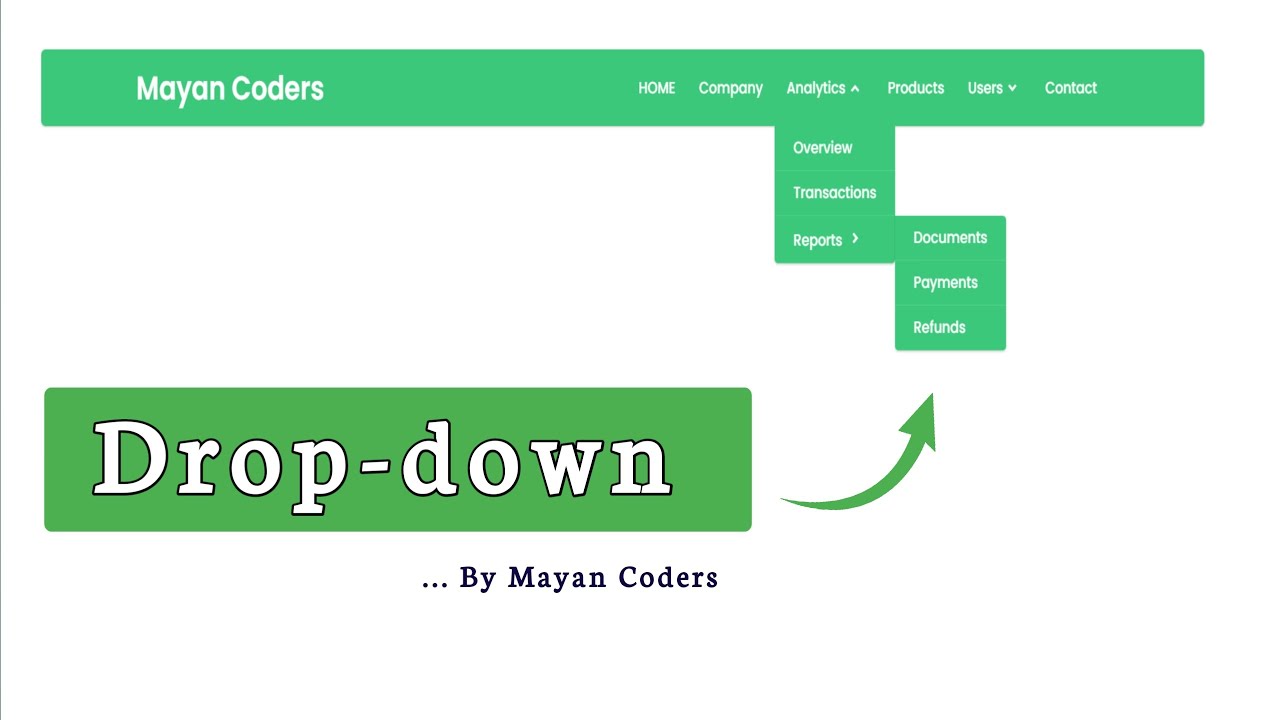 Create a Multi-Level Dropdown Menu Using Only HTML & CSS | Mayancoders |