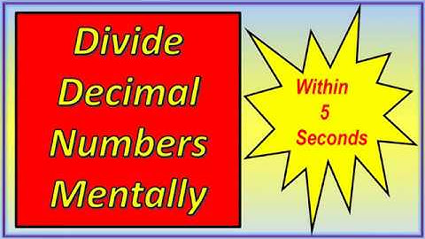 division of decimal numbers mentally