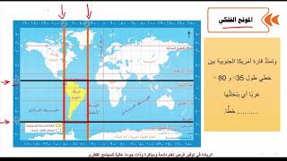 الدراسات الإجتماعية (إثرائي) - صف 9-  قارة أمريكا الجنوبية (الموقع والحدود)