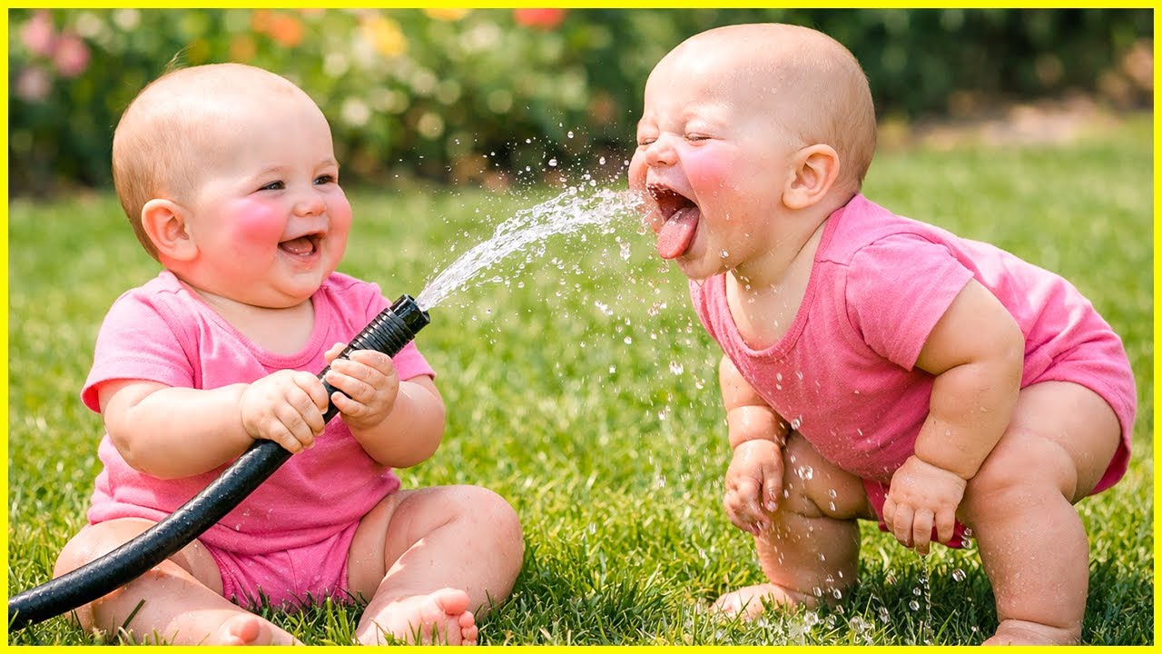 Baby Splash Time - Fun Water Play Moments || Peachy Vines