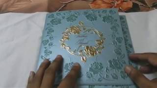 Mint Green Wedding Invitation with Embossed Rose Flowers - LOTUS CARD STUDIO